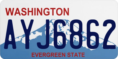 WA license plate AYJ6862