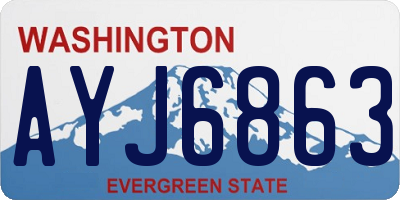 WA license plate AYJ6863