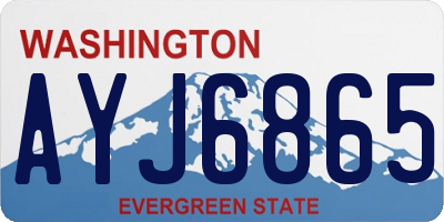 WA license plate AYJ6865