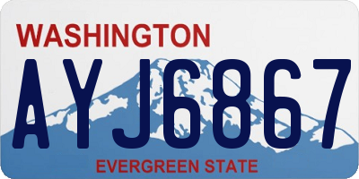 WA license plate AYJ6867