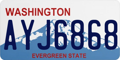 WA license plate AYJ6868