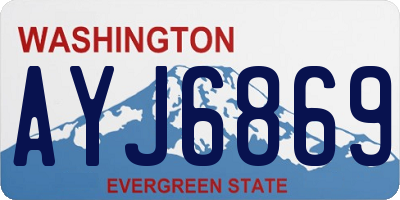 WA license plate AYJ6869