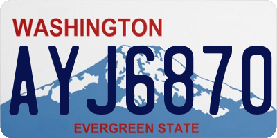 WA license plate AYJ6870