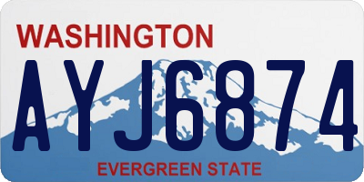 WA license plate AYJ6874