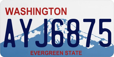 WA license plate AYJ6875