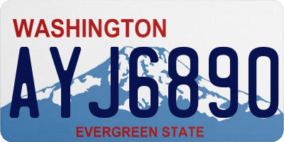 WA license plate AYJ6890