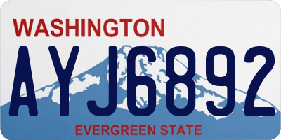 WA license plate AYJ6892