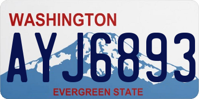 WA license plate AYJ6893
