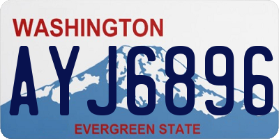 WA license plate AYJ6896