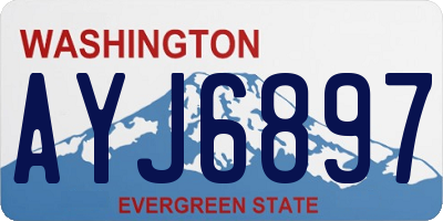 WA license plate AYJ6897