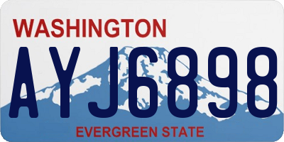 WA license plate AYJ6898