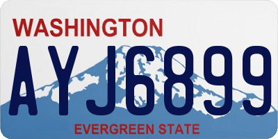 WA license plate AYJ6899