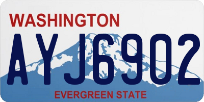 WA license plate AYJ6902