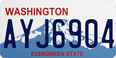 WA license plate AYJ6904