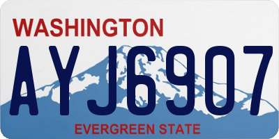 WA license plate AYJ6907