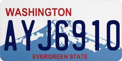 WA license plate AYJ6910