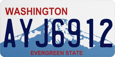 WA license plate AYJ6912