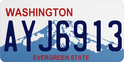 WA license plate AYJ6913