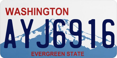 WA license plate AYJ6916