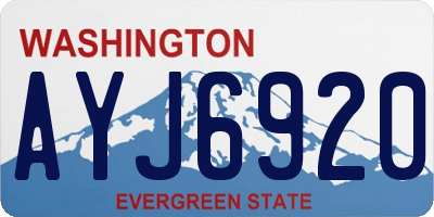 WA license plate AYJ6920