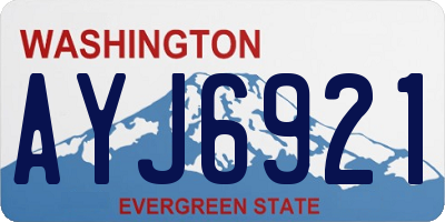 WA license plate AYJ6921