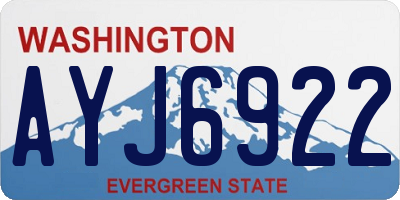WA license plate AYJ6922