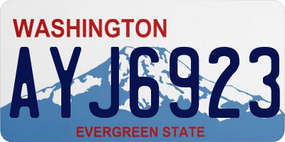WA license plate AYJ6923