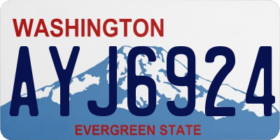 WA license plate AYJ6924