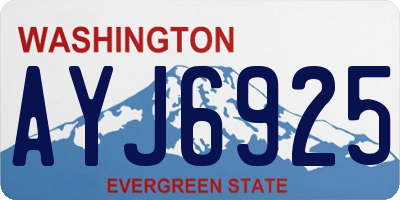 WA license plate AYJ6925