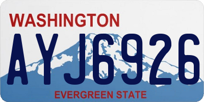 WA license plate AYJ6926