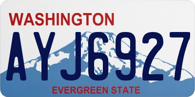 WA license plate AYJ6927