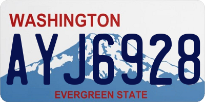 WA license plate AYJ6928