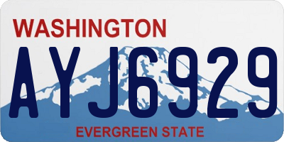 WA license plate AYJ6929