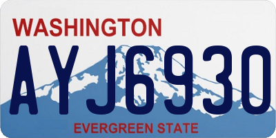 WA license plate AYJ6930