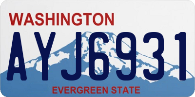 WA license plate AYJ6931