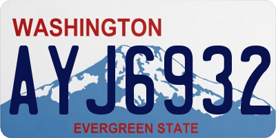 WA license plate AYJ6932