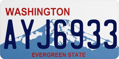 WA license plate AYJ6933