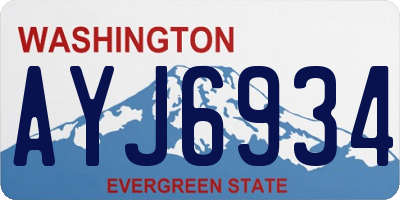 WA license plate AYJ6934
