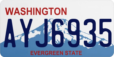 WA license plate AYJ6935