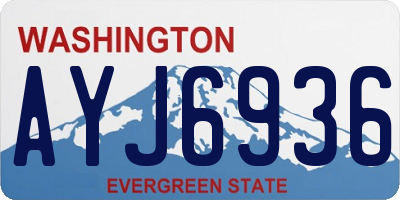 WA license plate AYJ6936