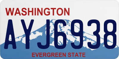 WA license plate AYJ6938