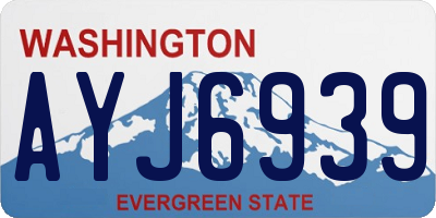WA license plate AYJ6939