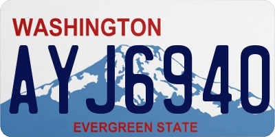 WA license plate AYJ6940