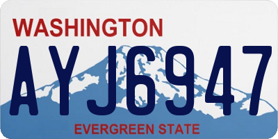 WA license plate AYJ6947