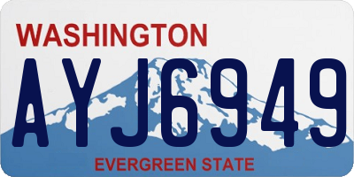 WA license plate AYJ6949