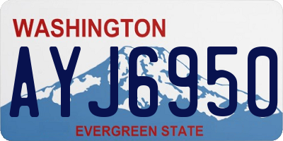 WA license plate AYJ6950
