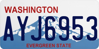 WA license plate AYJ6953