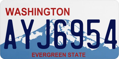 WA license plate AYJ6954