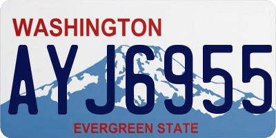 WA license plate AYJ6955