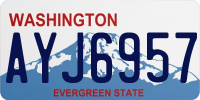 WA license plate AYJ6957